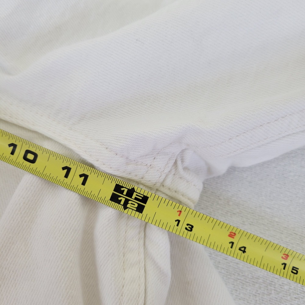 We The Free Free People White Denim High Rise Bermuda Shorts Button Fly Size 29 - Picture 13 of 15